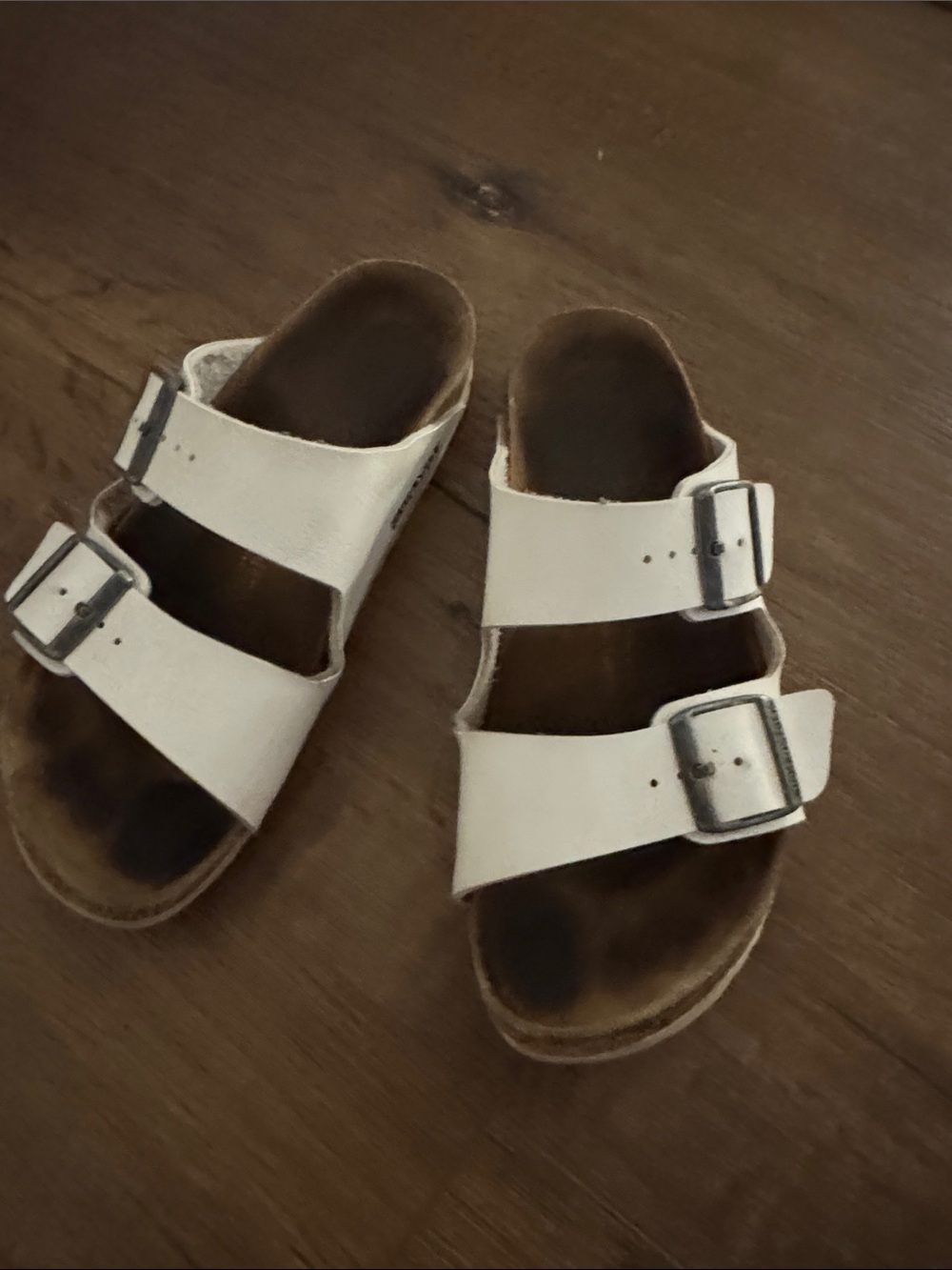 Birkenstock White Double-Strap Buckle Sandals